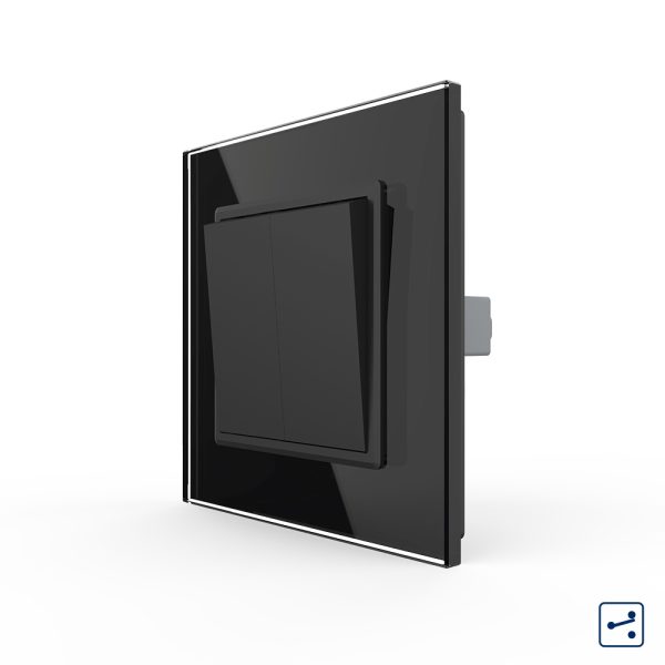 Intrerupator Dublu Mecanic LIVOLO cu Rama din Sticla – Serie Noua