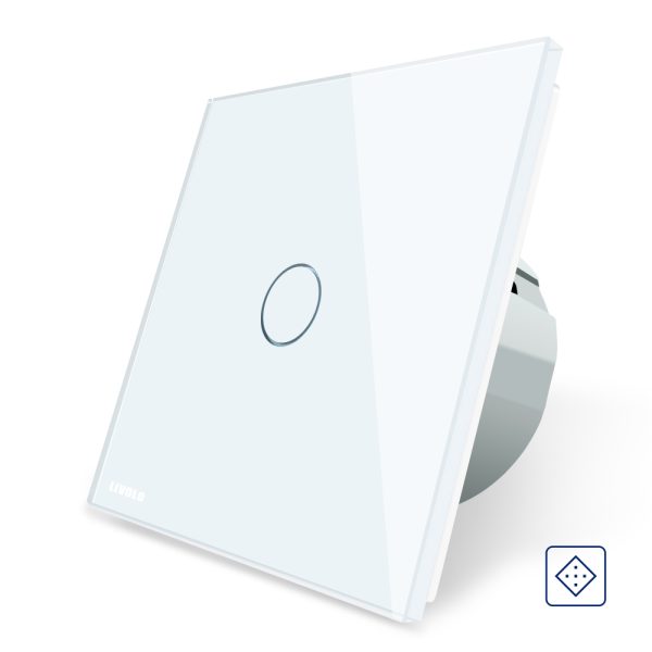 Intrerupator simplu cu revenire / contact uscat Livolo cu touch din sticla