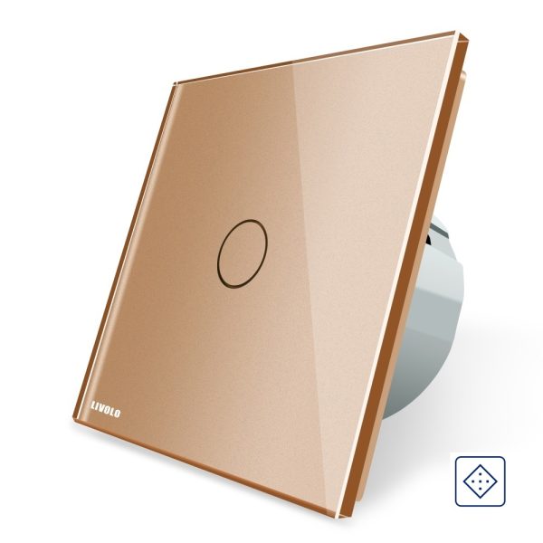 Intrerupator simplu cu revenire / contact uscat Livolo cu touch din sticla