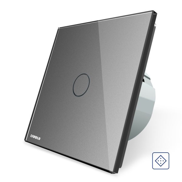 Intrerupator simplu cu revenire / contact uscat Livolo cu touch din sticla