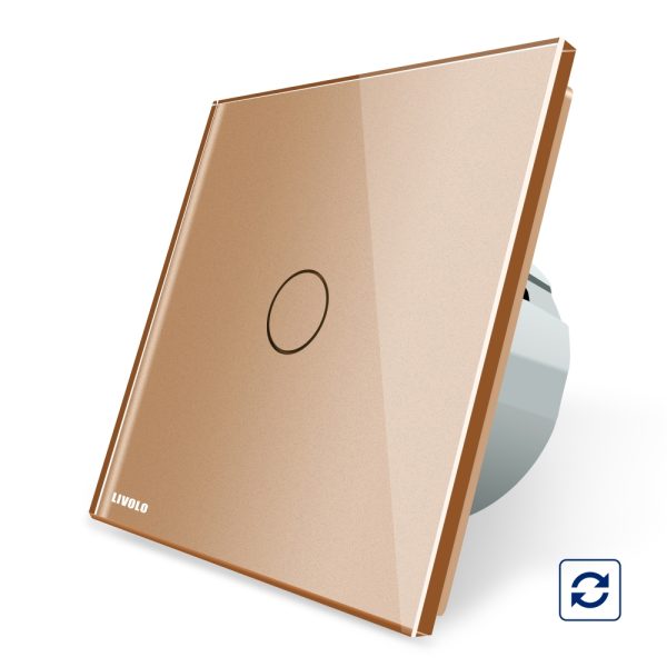 Intrerupator simplu cu revenire contact uscat Livolo cu touch din sticla