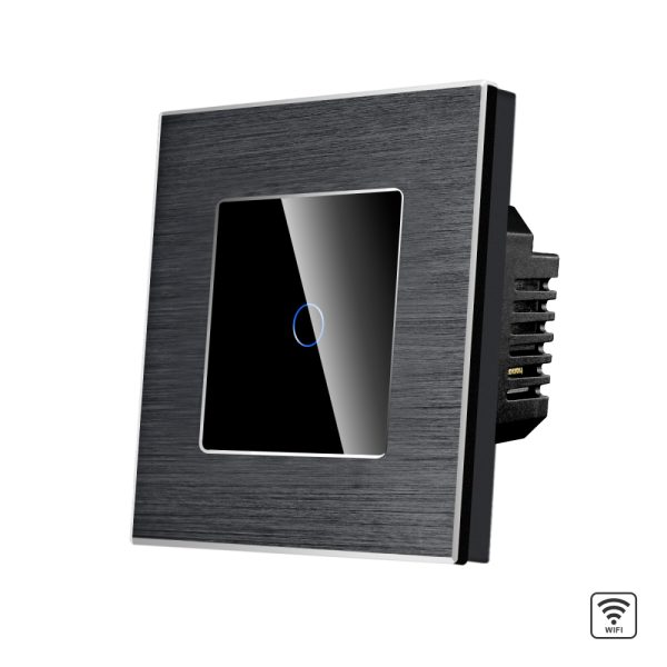 Intrerupator Simplu Wi-Fi cu Touch din Sticla si Rama de Aluminiu LUXION