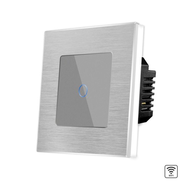 Intrerupator Simplu Wi-Fi cu Touch din Sticla si Rama de Aluminiu LUXION