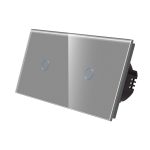 Intrerupator Simplu + Simplu cu Touch din Sticla LUXION