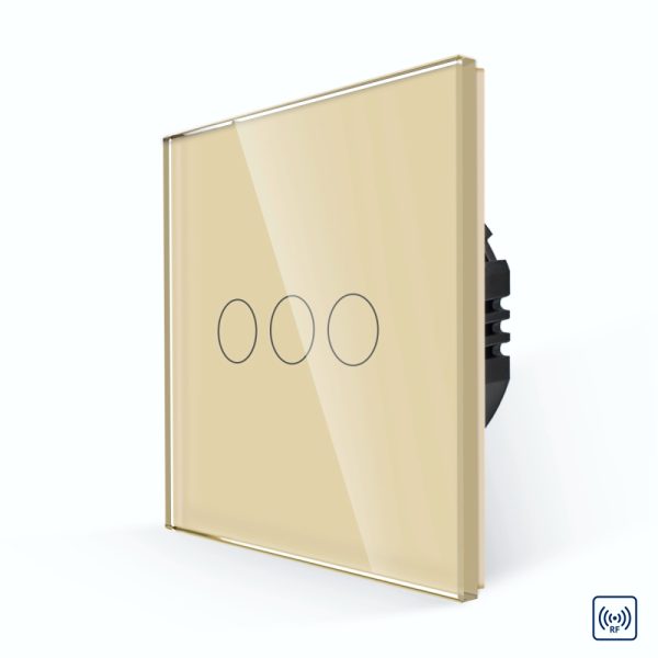 Intrerupator Triplu RF433 cu Touch din Sticla LUXION