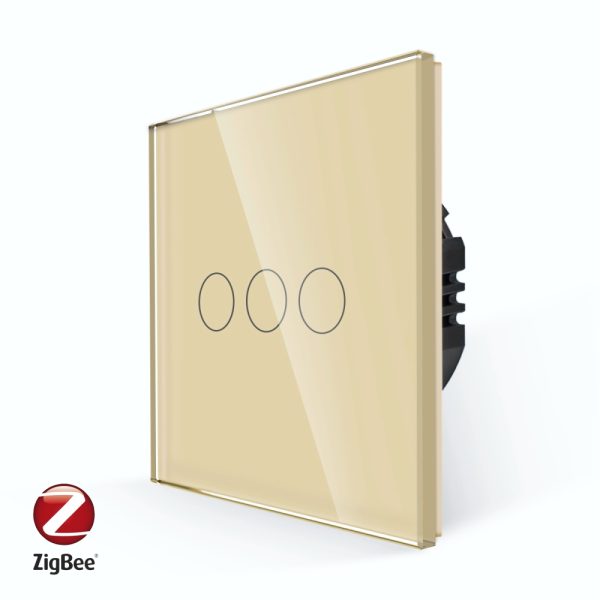 Intrerupator Triplu cu Touch din Sticla LUXION, protocol ZigBee