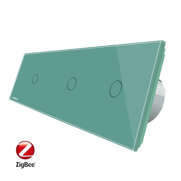 Intrerupator triplu cu touch Livolo din sticla, Protocol ZigBee, Control de pe telefonul mobil