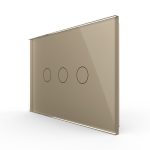 Intrerupator triplu cu touch Livolo din sticla, standard italian – Serie noua