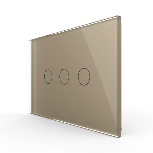 Intrerupator triplu cu touch Livolo din sticla, standard italian – Serie noua