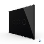 Intrerupator triplu wireless cu touch Livolo din sticla – standard italian