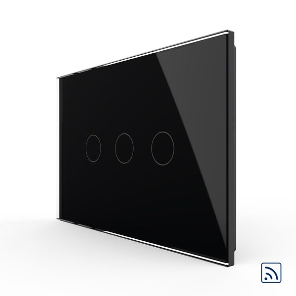 Intrerupator triplu wireless cu touch Livolo din sticla – standard italian