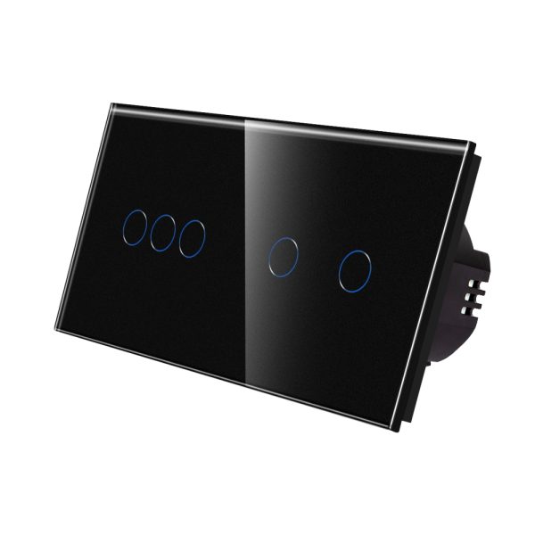Intrerupator Triplu + Dublu cu Touch din Sticla LUXION