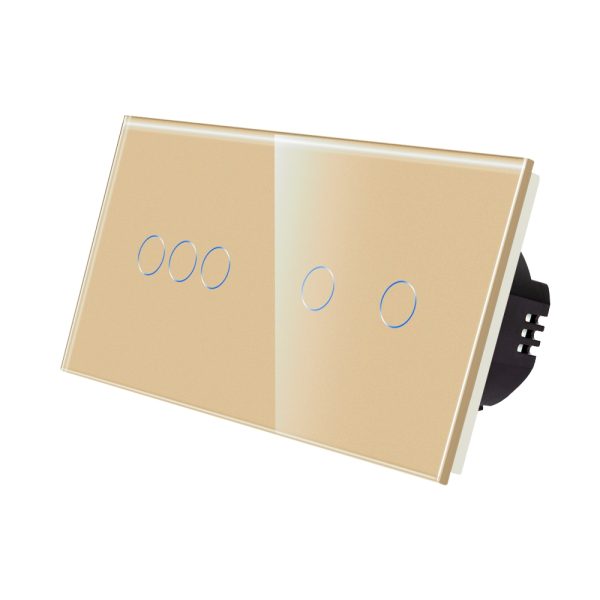 Intrerupator Triplu + Dublu cu Touch din Sticla LUXION