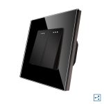 Intrerupator Dublu Cap Scara Mecanic LUXION cu Rama din Sticla