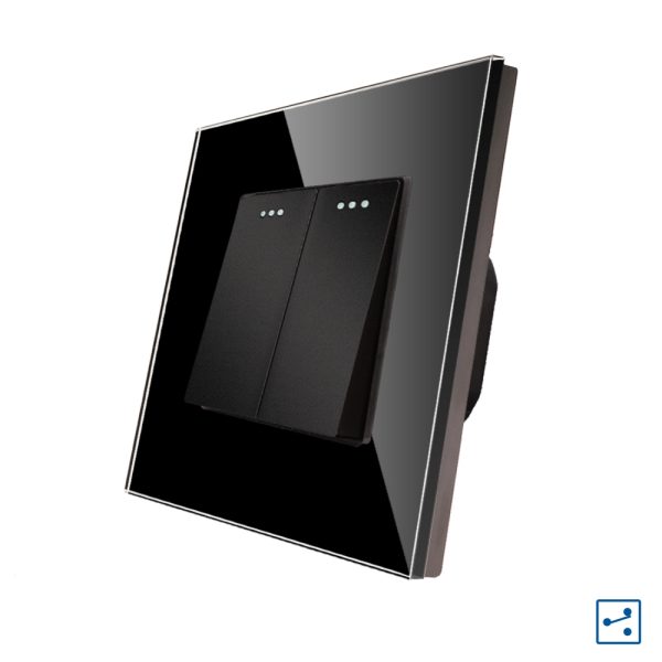 Intrerupator Dublu Cap Scara Mecanic LUXION cu Rama din Sticla