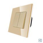 Intrerupator Dublu Cap Scara Mecanic LUXION cu Rama din Sticla