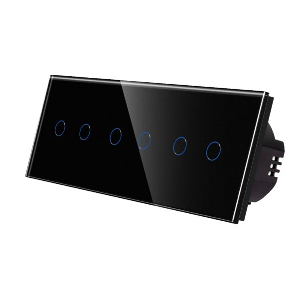 Intrerupator Dublu + Dublu + Dublu cu Touch din Sticla LUXION