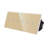 Intrerupator Dublu + Dublu + Dublu cu Touch din Sticla LUXION