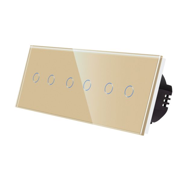 Intrerupator Dublu + Dublu + Dublu cu Touch din Sticla LUXION