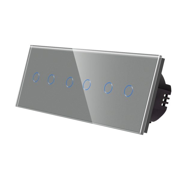 Intrerupator Dublu + Dublu + Dublu cu Touch din Sticla LUXION