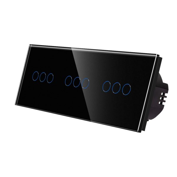 Intrerupator Triplu + Triplu + Triplu cu Touch din Sticla LUXION