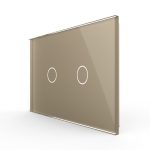 Panou intrerupator dublu cu touch Livolo din sticla, standard Italian – Serie noua