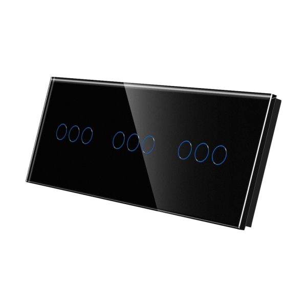 Panou Intrerupator Triplu + Triplu + Triplu cu Touch Din Sticla LUXION