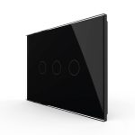 Panou intrerupator triplu cu touch Livolo din sticla, standard Italian – Serie noua