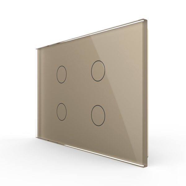 Panou intrerupator cvadruplu cu touch Livolo din sticla, standard Italian – Serie noua