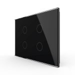 Panou intrerupator cvadruplu cu touch Livolo din sticla, standard Italian – Serie noua