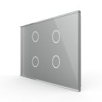 Panou intrerupator cvadruplu cu touch Livolo din sticla, standard Italian – Serie noua