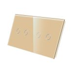 Panou Intrerupator Dublu + Dublu cu Touch Din Sticla LUXION