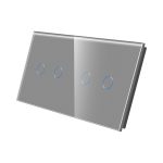 Panou Intrerupator Dublu + Dublu cu Touch Din Sticla LUXION