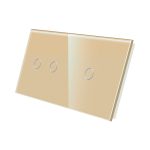 Panou Intrerupator Dublu + Simplu cu Touch Din Sticla LUXION