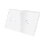 Panou Intrerupator Dublu + Simplu cu Touch Din Sticla LUXION