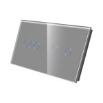 Panou Intrerupator Triplu + Dublu cu Touch Din Sticla LUXION