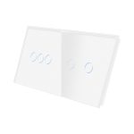 Panou Intrerupator Triplu + Dublu cu Touch Din Sticla LUXION