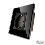 Priza Simpla Wi-Fi LUXION cu Rama din Sticla, RF433