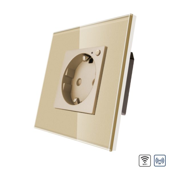 Priza Simpla Wi-Fi LUXION cu Rama din Sticla, RF433