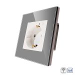 Priza Simpla Wi-Fi LUXION cu Rama din Sticla, RF433