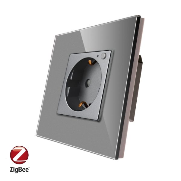 Priza inteligenta pentru perete LUXION Zigbee cu rama din sticla