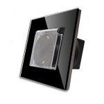 Priza Simpla cu Capac de Protectie cu Rama din Sticla LUXION