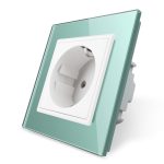 Priza simpla Livolo cu rama din sticla