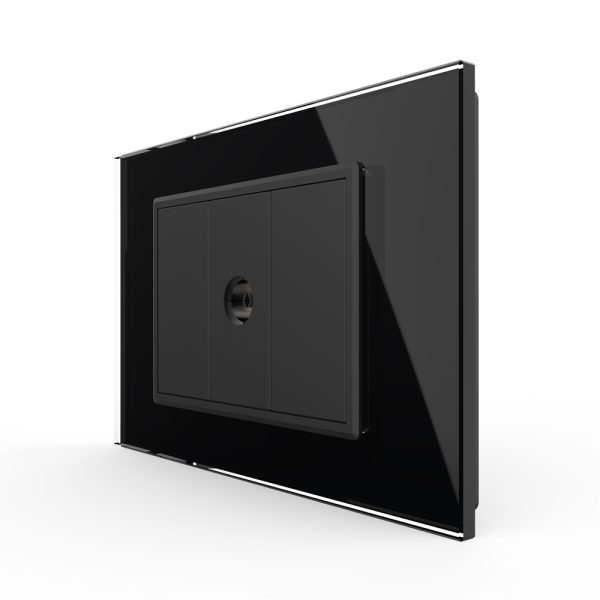 Priza Simpla TV Livolo cu Rama din Sticla – Serie Noua