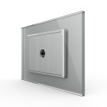 Priza Simpla TV Livolo cu Rama din Sticla – Serie Noua