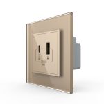 Priza USB-A + USB-C cu Rama Din Sticla LIVOLO – Serie Noua