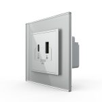 Priza USB-A + USB-C cu Rama Din Sticla LIVOLO – Serie Noua