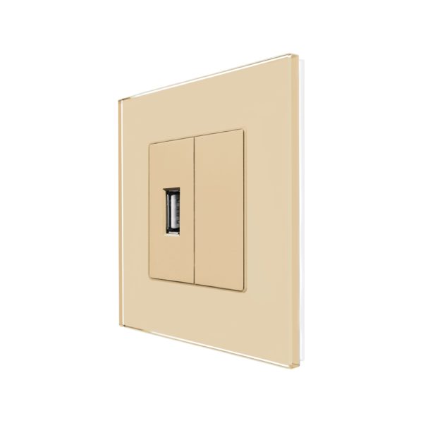 Priza USB + Blank cu Rama din Sticla LUXION