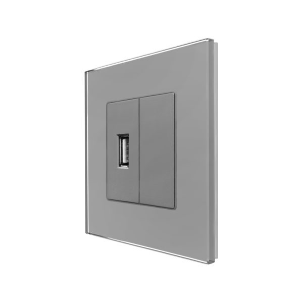 Priza USB + Blank cu Rama din Sticla LUXION