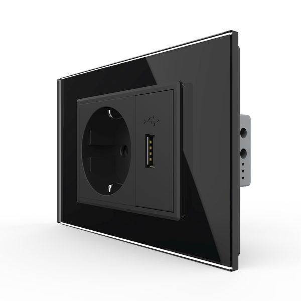 Priza simpla cu USB Livolo standard italian
